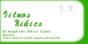 vilmos mikics business card